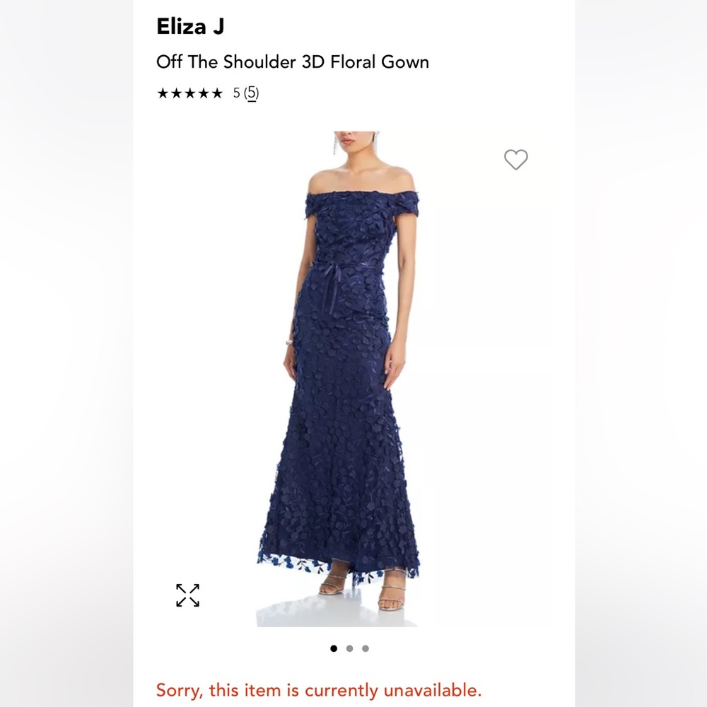 Eliza J navy 3D gown